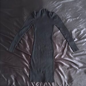 Elegant Black Long Sleeve Sweater Dress